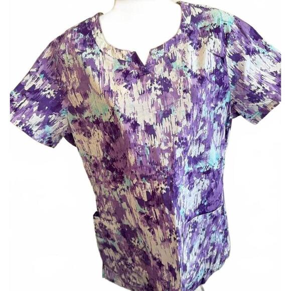 TASHA‎ AND ME WOMENS SCRUB TOP MEDIUM PURPLE - Picture 1 of 1
